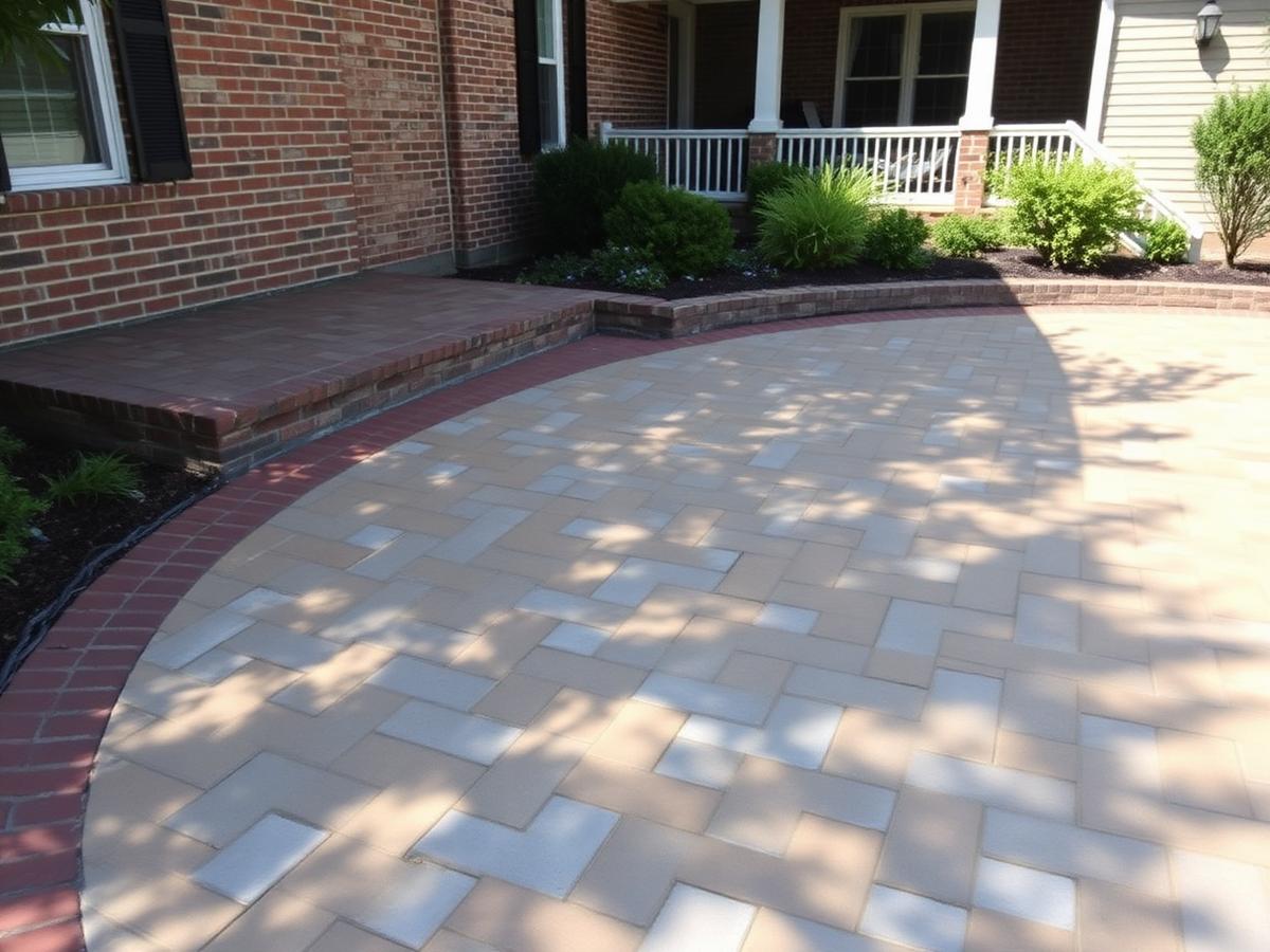 Brick paver patio after pressure washing in Starkville, MS