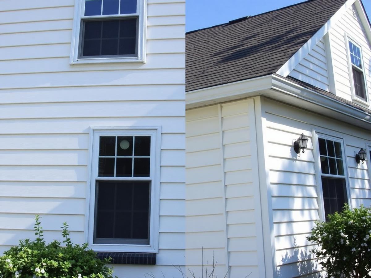 House siding after soft washing in Starkville, MS
